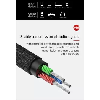 Baseus Yiven Series Audiokabel 3.5mm Klinke 1m, silber-schwarz