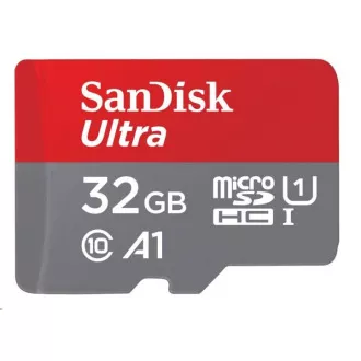 SanDisk MicroSDHC-Karte 32 GB Ultra (120 MB / s, A1 Klasse 10 UHS-I, Android - Tablet-Verpackung, Memory Zone App) + Adapter