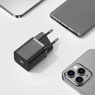 Baseus Super SI Set aus USB-C 20W Adapter und USB-C Kabel auf Lightning 1m, schwarz