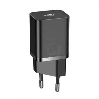 Baseus Super SI Set aus USB-C 20W Adapter und USB-C Kabel auf Lightning 1m, schwarz