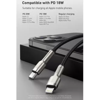 Baseus Cafule Serie USB-C Lade-/Datenkabel für Lightning PD 20W 2m, grün