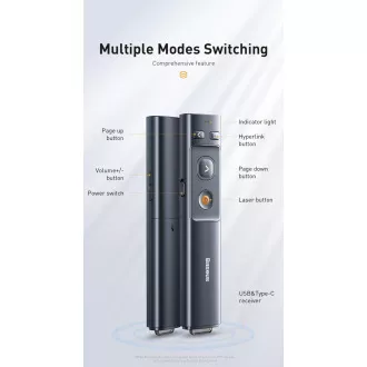Baseus Orange Dot Laser Wireless Pointer, grau Baseus Orange Dot Laser Wireless Pointer, grau