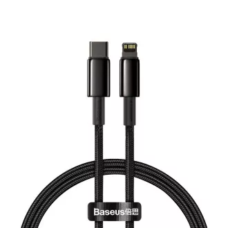 Baseus Tungsten Gold Schnelllade-/Datenkabel USB-C auf Lightning PD 20W 2m, schwarz