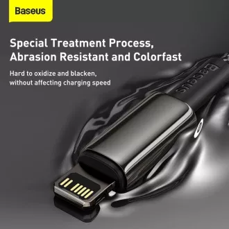 Baseus Tungsten Gold Schnelllade-/Datenkabel USB-C auf Lightning PD 20W 2m, schwarz