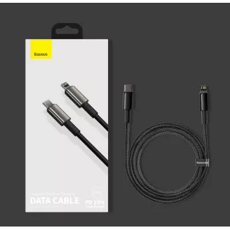 Baseus Tungsten Gold Schnelllade-/Datenkabel USB-C auf Lightning PD 20W 2m, schwarz