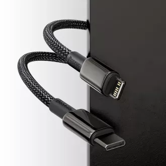 Baseus Tungsten Gold Schnelllade-/Datenkabel USB-C auf Lightning PD 20W 2m, schwarz