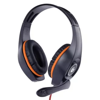 GEMBIRD Kopfhörer mit Mikrofon GHS-05-O, Gaming, schwarz-orange, 1x 4-Pol 3,5mm Klinke