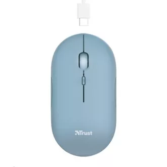 TRUST Maus PUCK, kabellos, USB, blau, Bluetooth