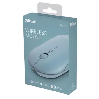 TRUST Maus PUCK, kabellos, USB, blau, Bluetooth