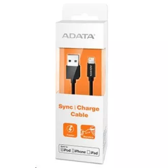 ADATA Sync & Charge Lightning Kabel - USB A 2.0, 100cm, Kunststoff, schwarz