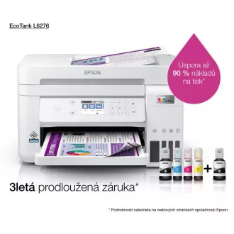 EPSON Drucker EcoTank L6276, 3in1, A4, 1200x4800dpi, 33ppm, USB, Wi-Fi, LAN, weiß