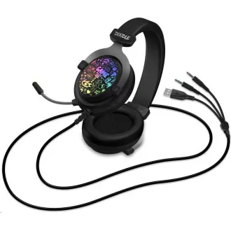CONNECT IT DOODLE RGB-Gaming-Kopfhörer mit Mikrofon, 2xKlinke + USB, schwarz