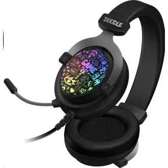 CONNECT IT DOODLE RGB-Gaming-Kopfhörer mit Mikrofon, 2xKlinke + USB, schwarz