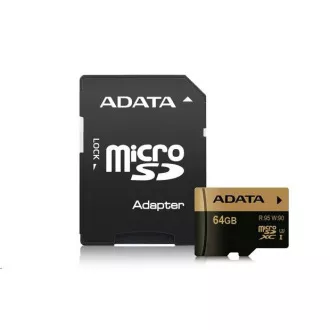ADATA MicroSDXC-Karte 64GB Premier Pro UHS-I V30S (R:100/W:80 MB/s) SD-Adapter ADATA MicroSDXC-Karte 64GB Premier Pro UHS-I V30S (R:100/W:80 MB/s) SD-Adapter