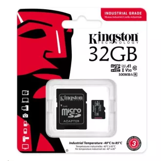 Kingston 32GB microSDHC Industrial C10 A1 pSLC-Karte + SD-Adapter