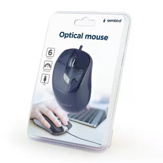 GEMBIRD Maus MUS-6B-01, USB, schwarz