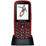 EVOLVEO EasyPhone EG, Seniorenhandy mit Ladestation, rot