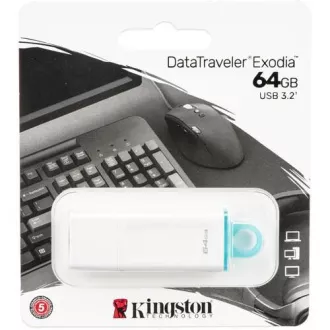 Kingston 64GB USB3.2 Gen 1 DataTraveler Exodia (Weiß   Teal)