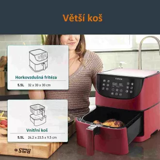 Cosori CP158-AF PREMIUM - 5,5L Heißluftfritteuse 5x Spieße und Grill. Rost, rot Cosori CP158-AF PREMIUM - 5,5L Heißluftfritteuse 5x Spieße und Grill. Rost, rot