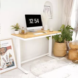 Delso WORKSTATION Elektrisch höhenverstellbarer Tisch eiche / weiß Delso WORKSTATION Elektrisch höhenverstellbarer Tisch eiche / weiß