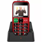 EVOLVEO EasyPhone EB, Seniorenhandy mit Ladestation, rot