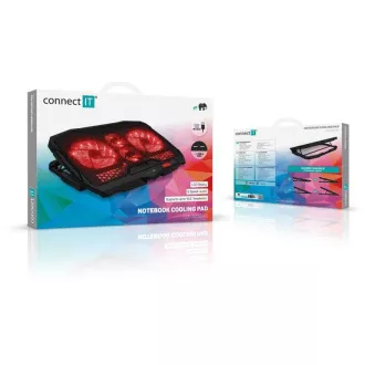CONNECT IT FrostWind Kühlkissen unter Laptop mit roter Hintergrundbeleuchtung, schwarz CONNECT IT FrostWind Kühlkissen unter Laptop mit roter Hintergrundbeleuchtung, schwarz