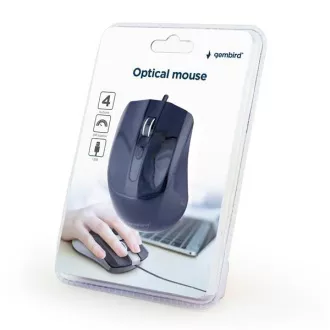 GEMBIRD Maus MUS-4B-01, kabelgebunden, optisch, 1200 dpi, USB, schwarz