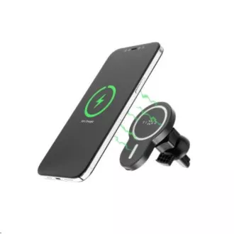 FIXED MagClick Autohalterung mit kabellosem Laden, 15W, USB-C, schwarz