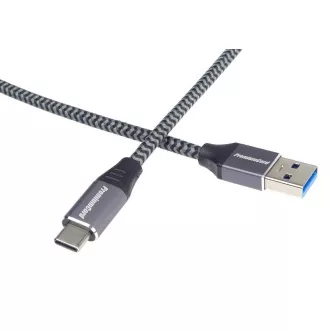 PREMIUMCORD USB-C auf USB 3.0 A Kabel (USB 3.1 Generation 1, 3A, 5Gbit/s) 1m Geflecht