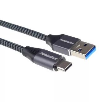 PREMIUMCORD USB-C auf USB 3.0 A Kabel (USB 3.1 Generation 1, 3A, 5Gbit/s) 3m Geflecht