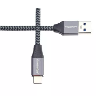 PREMIUMCORD USB-C auf USB 3.0 A Kabel (USB 3.1 Generation 1, 3A, 5Gbit/s) 3m Geflecht