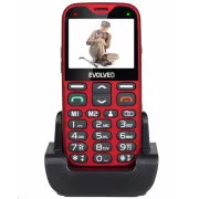 EVOLVEO EasyPhone XG, Seniorenhandy mit Ladestation, rot