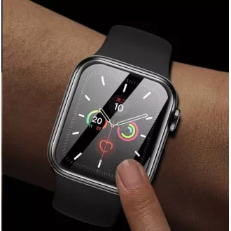 COTEetCI 4D-Ganzkörperglas mit schwarzem Rand für Apple Watch 45 mm