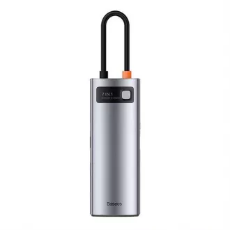 Baseus Metal Gleam Series 7in1 HUB Typ-C (USB-C PD 100W, USB-C, 2* USB 3.0, HDMI, SD TF Anschluss) grau Baseus Metal Gleam Series 7in1 HUB Typ-C (USB-C PD 100W, USB-C, 2* USB 3.0, HDMI, SD TF Anschluss) grau