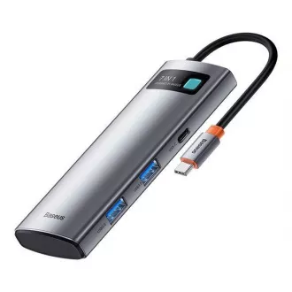 Baseus Metal Gleam Series 7in1 HUB Typ-C (USB-C PD 100W, USB-C, 2* USB 3.0, HDMI, SD TF Anschluss) grau Baseus Metal Gleam Series 7in1 HUB Typ-C (USB-C PD 100W, USB-C, 2* USB 3.0, HDMI, SD TF Anschluss) grau