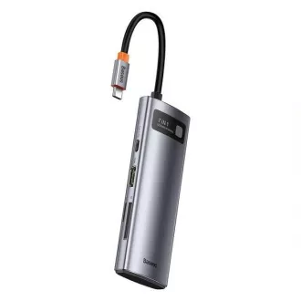 Baseus Metal Gleam Series 7in1 HUB Typ-C (USB-C PD 100W, USB-C, 2* USB 3.0, HDMI, SD TF Anschluss) grau Baseus Metal Gleam Series 7in1 HUB Typ-C (USB-C PD 100W, USB-C, 2* USB 3.0, HDMI, SD TF Anschluss) grau