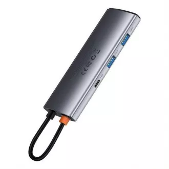 Baseus Metal Gleam Series 7in1 HUB Typ-C (USB-C PD 100W, USB-C, 2* USB 3.0, HDMI, SD TF Anschluss) grau Baseus Metal Gleam Series 7in1 HUB Typ-C (USB-C PD 100W, USB-C, 2* USB 3.0, HDMI, SD TF Anschluss) grau