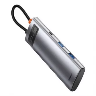 Baseus Metal Gleam Series 7in1 HUB Typ-C (USB-C PD 100W, USB-C, 2* USB 3.0, HDMI, SD TF Anschluss) grau Baseus Metal Gleam Series 7in1 HUB Typ-C (USB-C PD 100W, USB-C, 2* USB 3.0, HDMI, SD TF Anschluss) grau