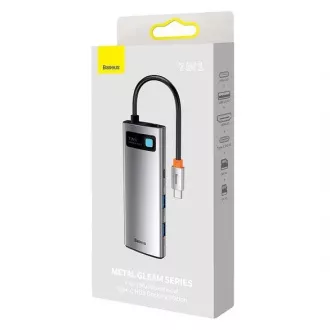 Baseus Metal Gleam Series 7in1 HUB Typ-C (USB-C PD 100W, USB-C, 2* USB 3.0, HDMI, SD TF Anschluss) grau Baseus Metal Gleam Series 7in1 HUB Typ-C (USB-C PD 100W, USB-C, 2* USB 3.0, HDMI, SD TF Anschluss) grau