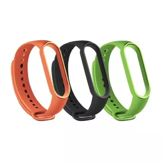 RhinoTech Armbänder für Xiaomi Mi Band 6 (3er-Pack schwarz, orange, grün)
