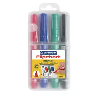 Marker Centropen 8560/4 für Flipchart 4 Farben Keilspitze 1-4,6 mm Marker Centropen 8560/4 für Flipchart 4 Farben Keilspitze 1-4,6 mm