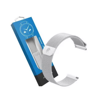 RhinoTech Universalband Milanese Spannung Quick Release 22mm Silber