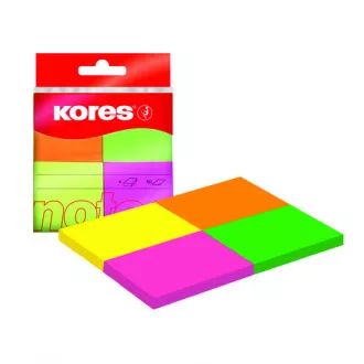 Selbstklebeblock 40x50mm 4 Neonfarben 4x50 Blatt Kores Selbstklebeblock 40x50mm 4 Neonfarben 4x50 Blatt Kores