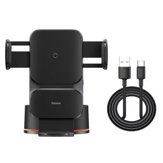Baseus Wisdom Auto Alignment Halterung mit drahtloser Aufladung 15W, Schwarz Baseus Wisdom Auto Alignment Halterung mit drahtloser Aufladung 15W, Schwarz