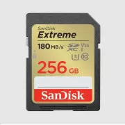 SanDisk SDXC-Karte 256GB Extreme (190 MB/s Klasse 10, UHS-I U3 V30)