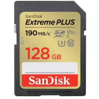 SanDisk SDXC-Karte 128GB Extreme PLUS (190 MB/s Klasse 10, UHS-I U3 V30) SanDisk SDXC-Karte 128GB Extreme PLUS (190 MB/s Klasse 10, UHS-I U3 V30)