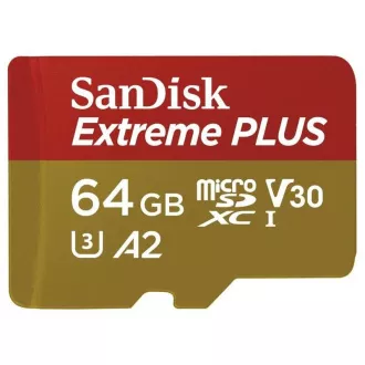 SanDisk micro SDXC Karte 64GB Extreme PLUS (200 MB/s Klasse 10, UHS-I U3 V30)   Adapter