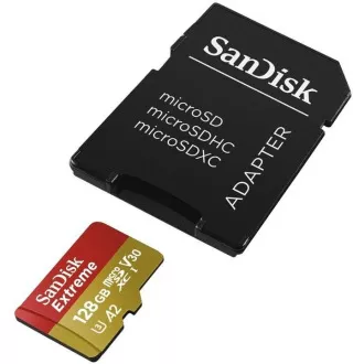 SanDisk micro SDXC Karte 128GB Extreme Action Cams und Drohnen (190 MB/s Klasse 10, UHS-I U3 V30)   Adapter