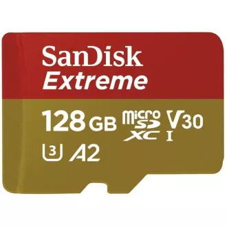SanDisk micro SDXC Karte 128GB Extreme Action Cams und Drohnen (190 MB/s Klasse 10, UHS-I U3 V30)   Adapter