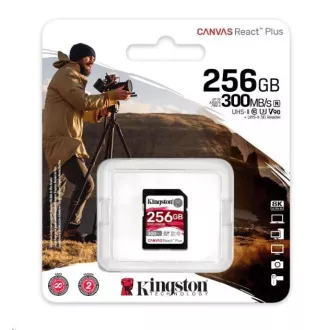 Kingston 256GB Canvas React Plus SDXC UHS-II 300R/260W U3 V90 für Full HD/4K/8K